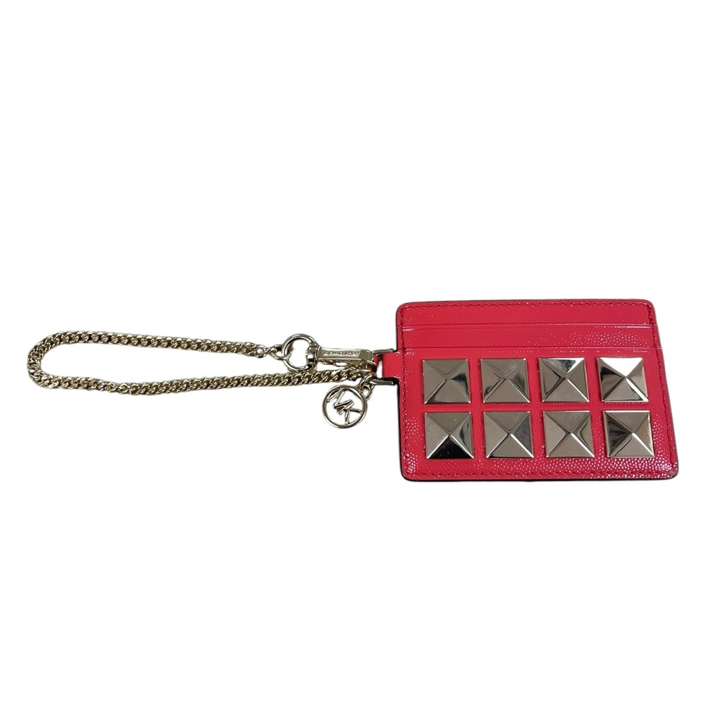 NWOT MICHAEL Michael Kors Jet Set Charm Small Chain ID Card Case Sangria
